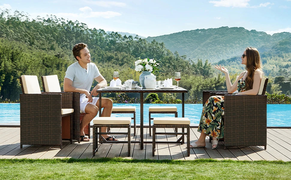 9-Piece Outdoor Dining Garden Furniture Set