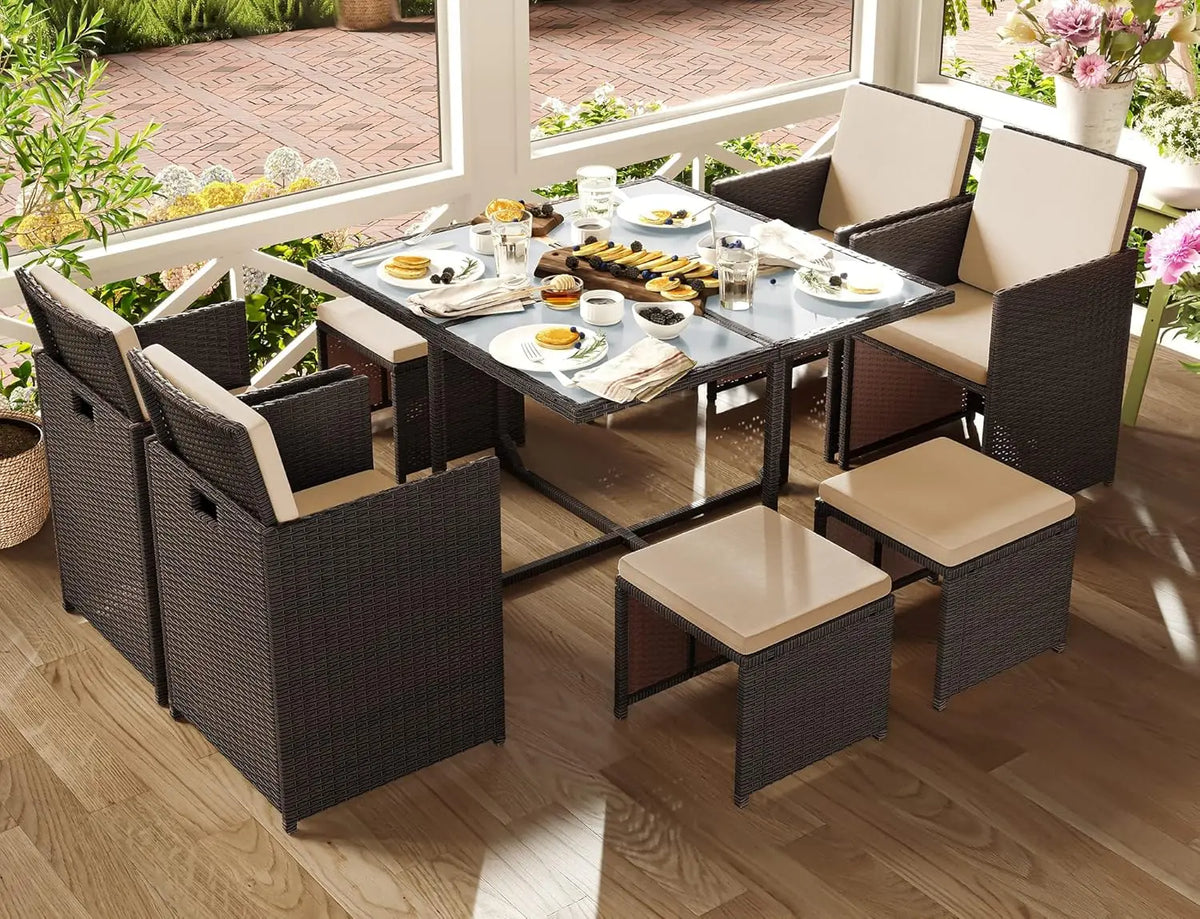 9-Piece Outdoor Dining Garden Furniture Set