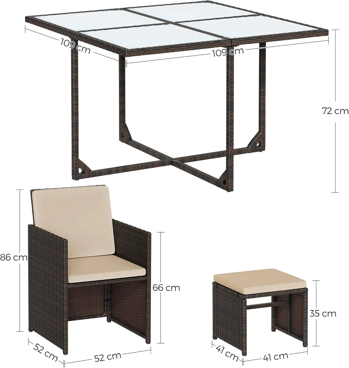 9-Piece Outdoor Dining Garden Furniture Set