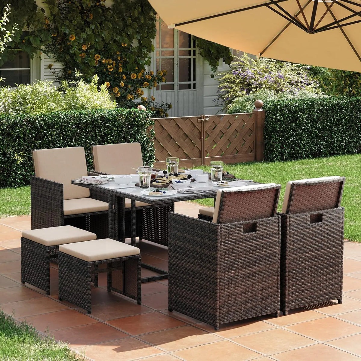 9-Piece Outdoor Dining Garden Furniture Set